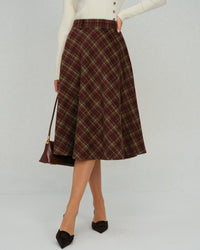 Women's Woven Polyester Skirt Red Bottoms - RIHOAS