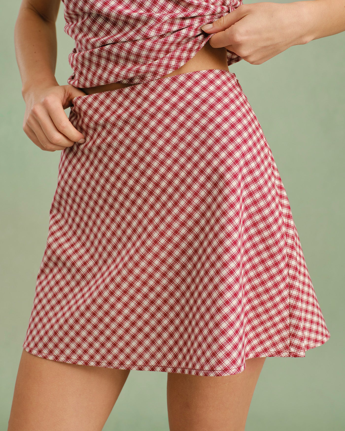 Women's Woven Polyester Skirt Red Bottoms - RIHOAS