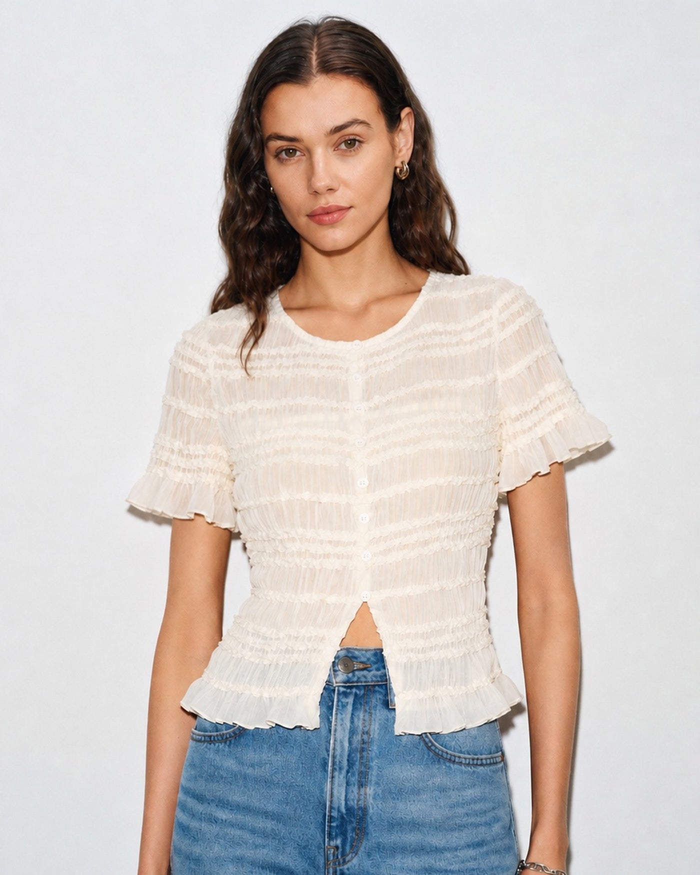 Women's Woven Polyester Tees Tops - RIHOAS