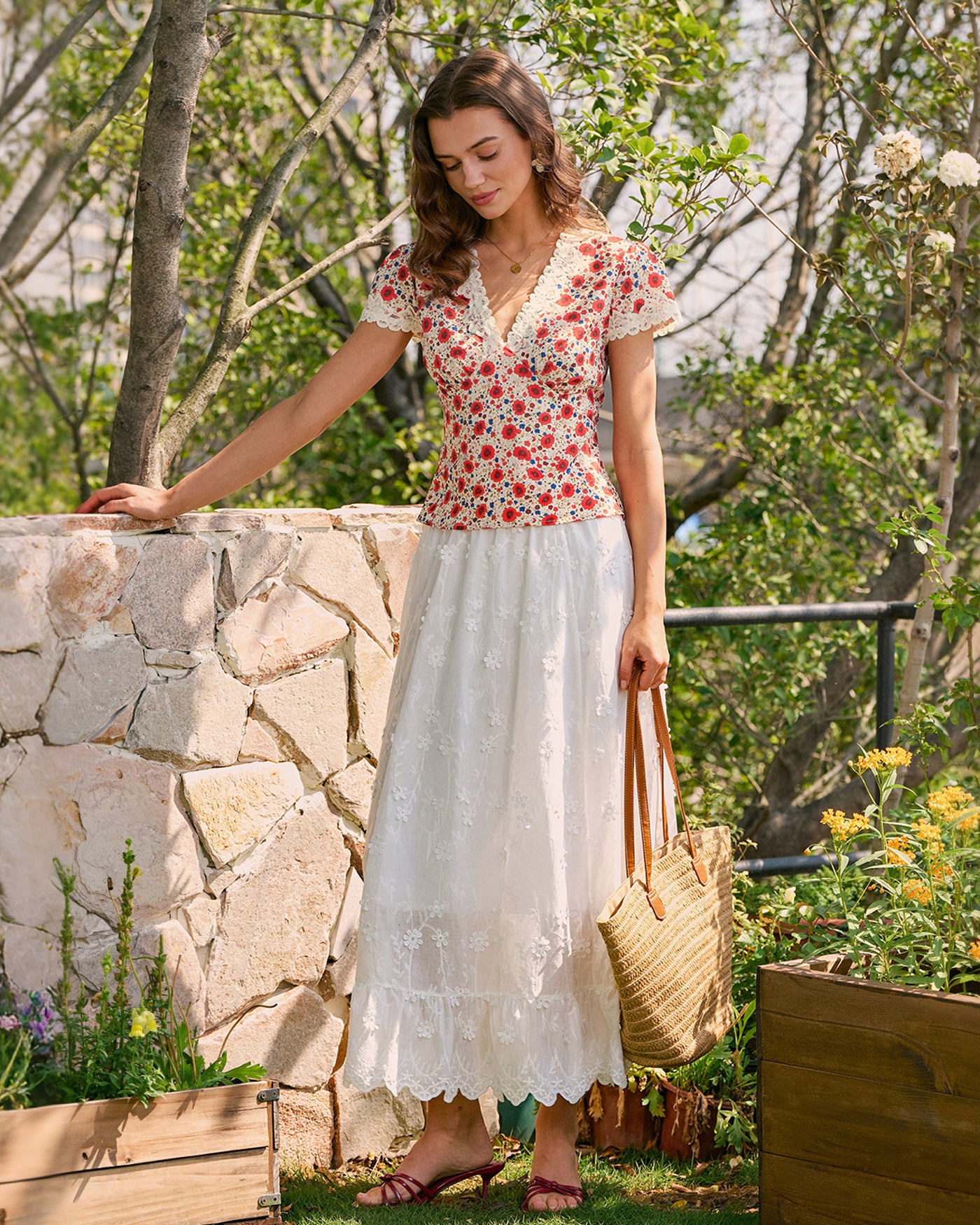 Women's Woven Polyester Tees Tops - RIHOAS