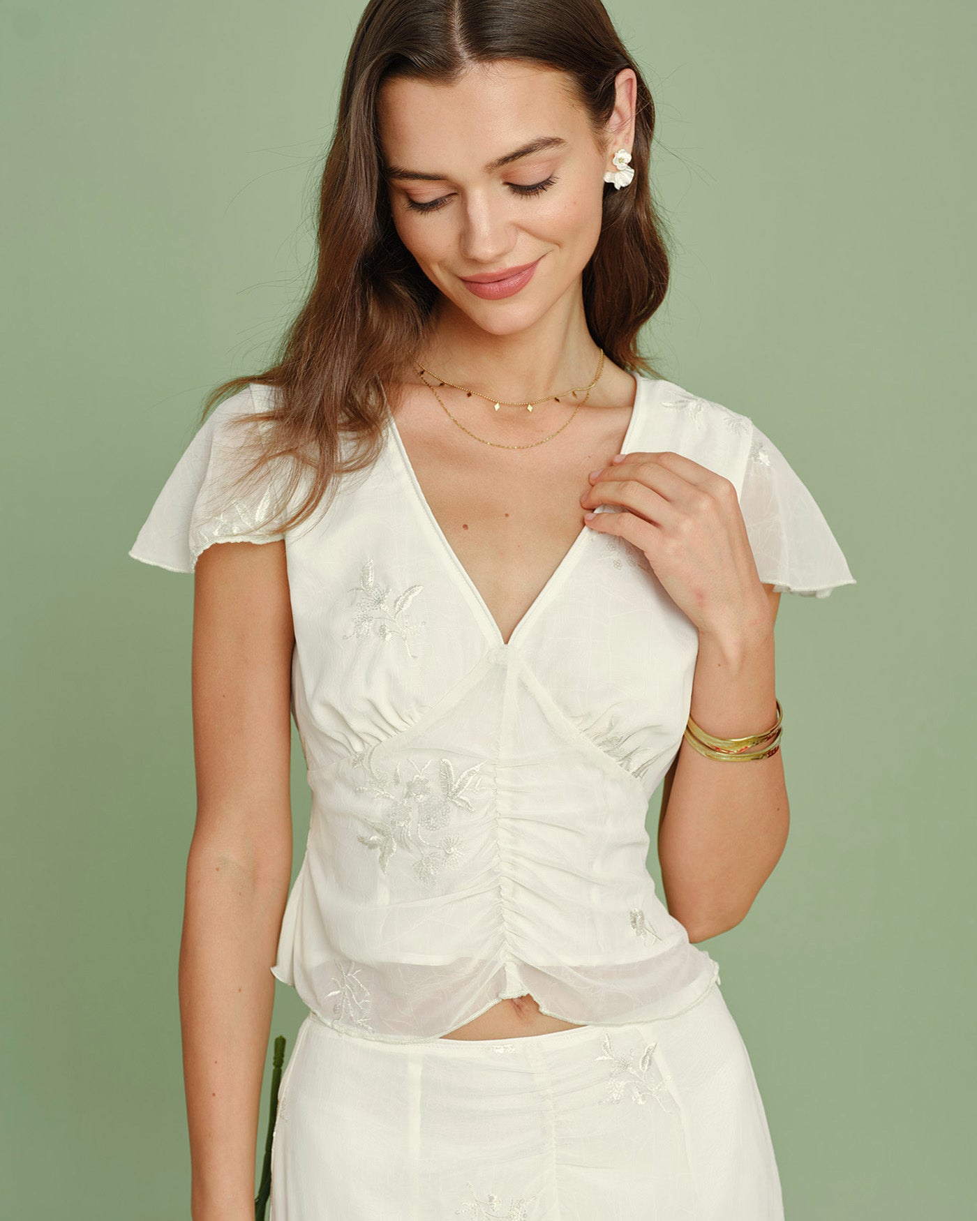 Women's Woven Polyester Tees Tops - RIHOAS