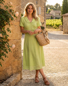 Women's Woven Viscose Midi Dress Dresses - RIHOAS