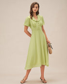 Women's Woven Viscose Midi Dress Dresses - RIHOAS