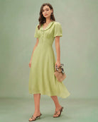 Women's Woven Viscose Midi Dress Dresses - RIHOAS