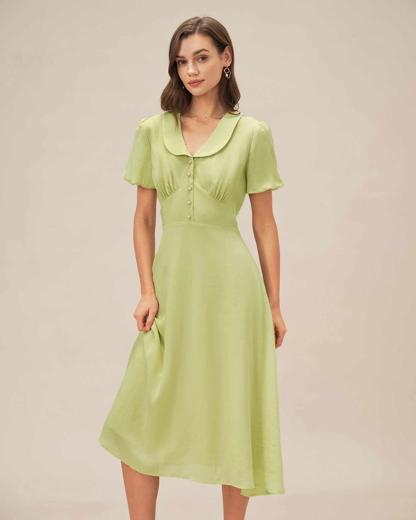 Women's Woven Viscose Midi Dress Dresses - RIHOAS