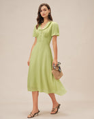 Women's Woven Viscose Midi Dress Dresses - RIHOAS