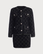The Argyle Cardigan And Mini Skirt Set - RIHOAS