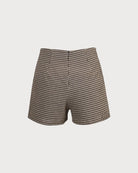 The Brown High Waisted Plaid Shorts Bottoms - RIHOAS